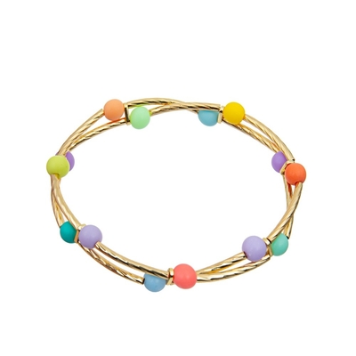 OEM 무지개에 의하여 착색되는 Handmade 구슬 팔찌 6mm 8mm 고급장교 소성 물질