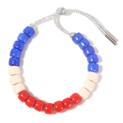 KC 보석 Forte Beads Bracelet, USA Red White 및 Blue Beaded Bracelets