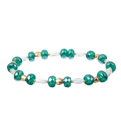 불규칙한 돌 스트레치 크리스탈 팔찌 AB Shinny Green Color
